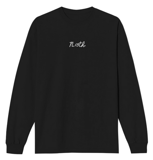 North 13th™ Black Classic Logo Heavyweight Longsleeve Tee